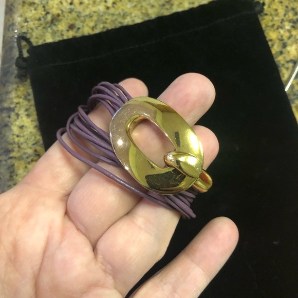 Purple and gold wrap bracelet. - Picture 2 of 5